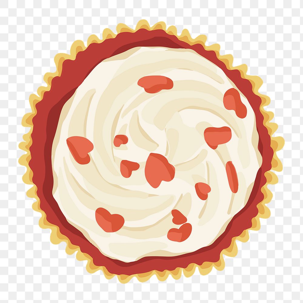 Cupcake png, valentine's food sticker illustration