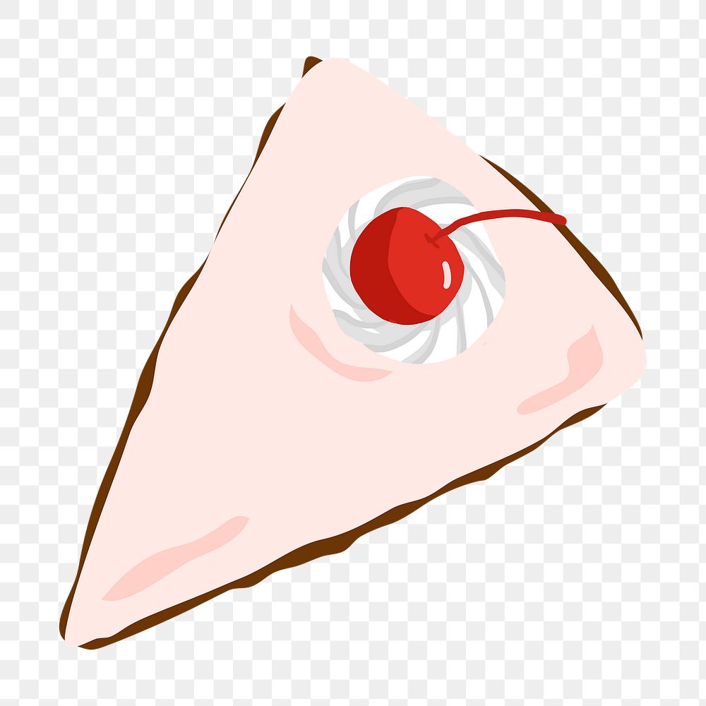 Strawberry cake png, food sticker illustration