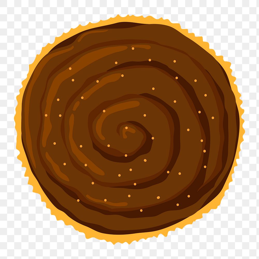 Chocolate cupcake png, food sticker illustration