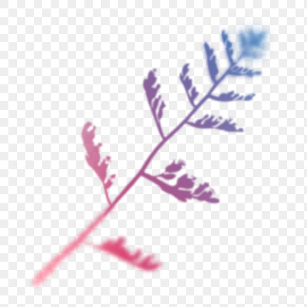 Gradient leaf png sticker, transparent background