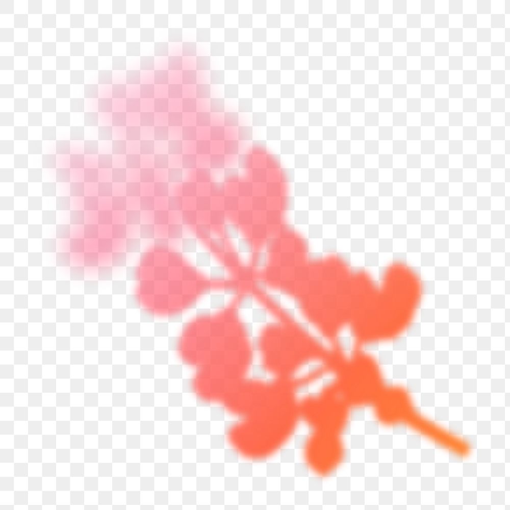 Gradient flower png sticker, transparent background