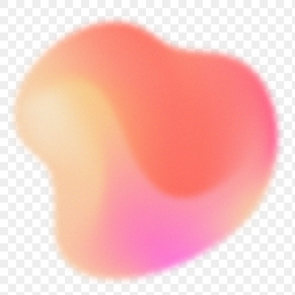 Blob shape png sticker, abstract peach tones gradient design element on transparent background