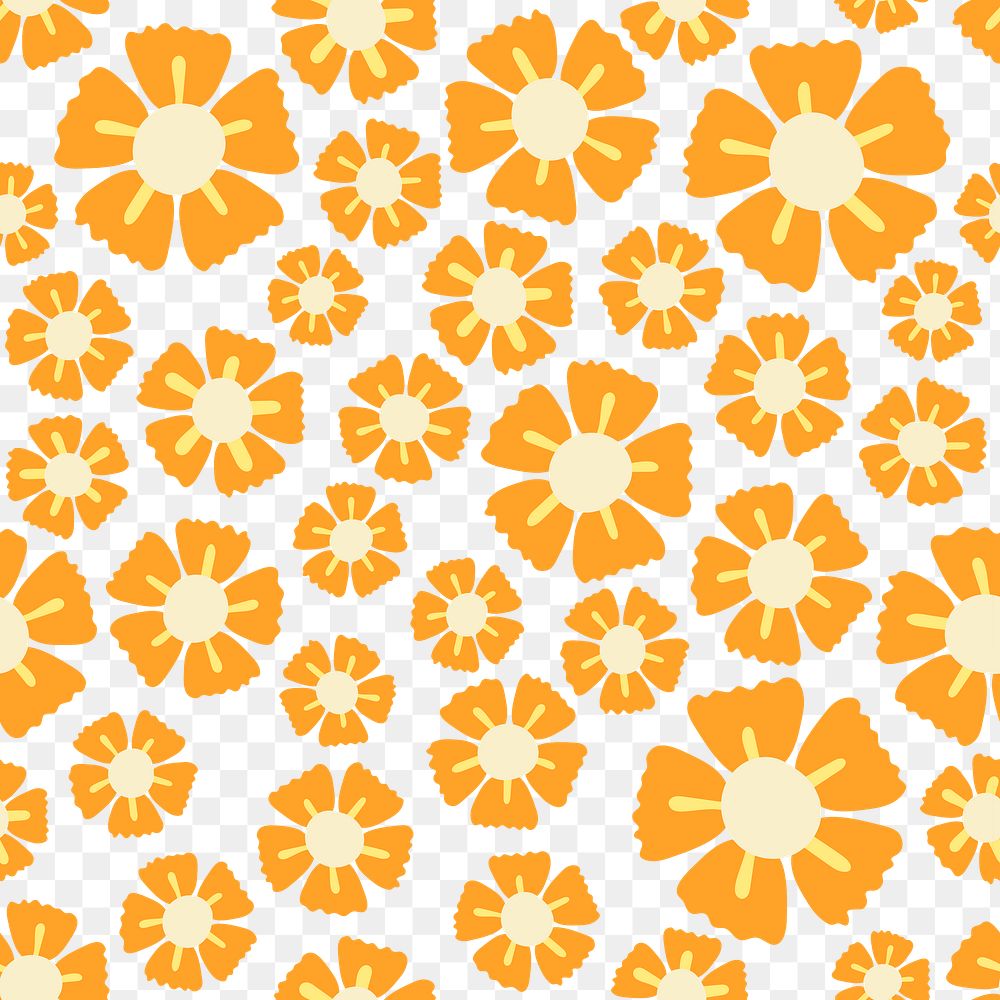 Png colorful floral pattern background, transparent simple graphic