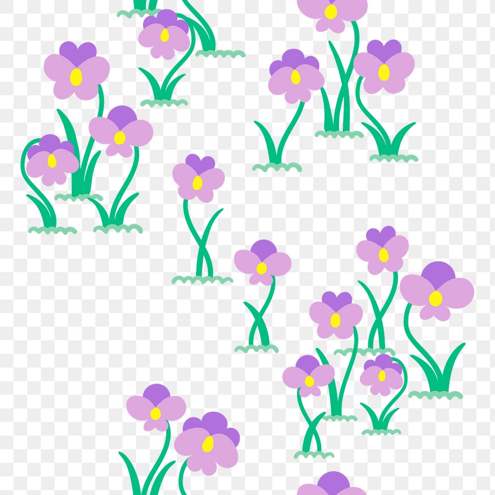 Floral pattern png, transparent background, pastel flower design
