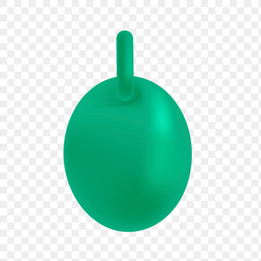 Green balloon png sticker, transparent background