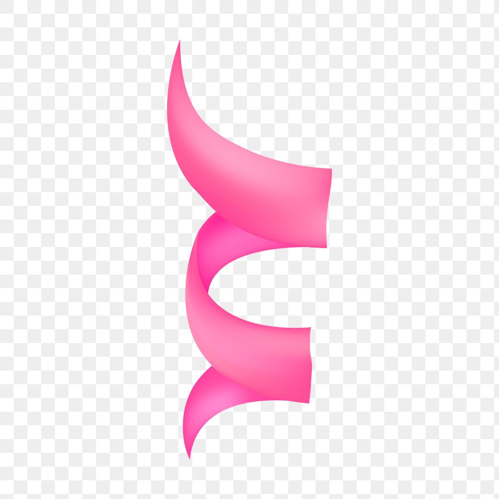 Pink ribbon png sticker element, transparent background