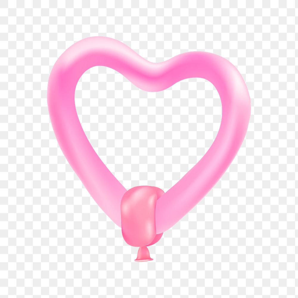 Heart balloon png sticker, transparent background