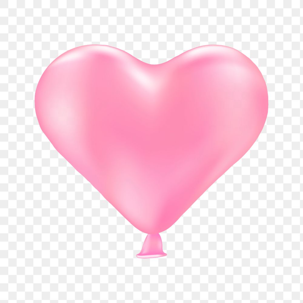 Pink Valentine's balloon png sticker, transparent background