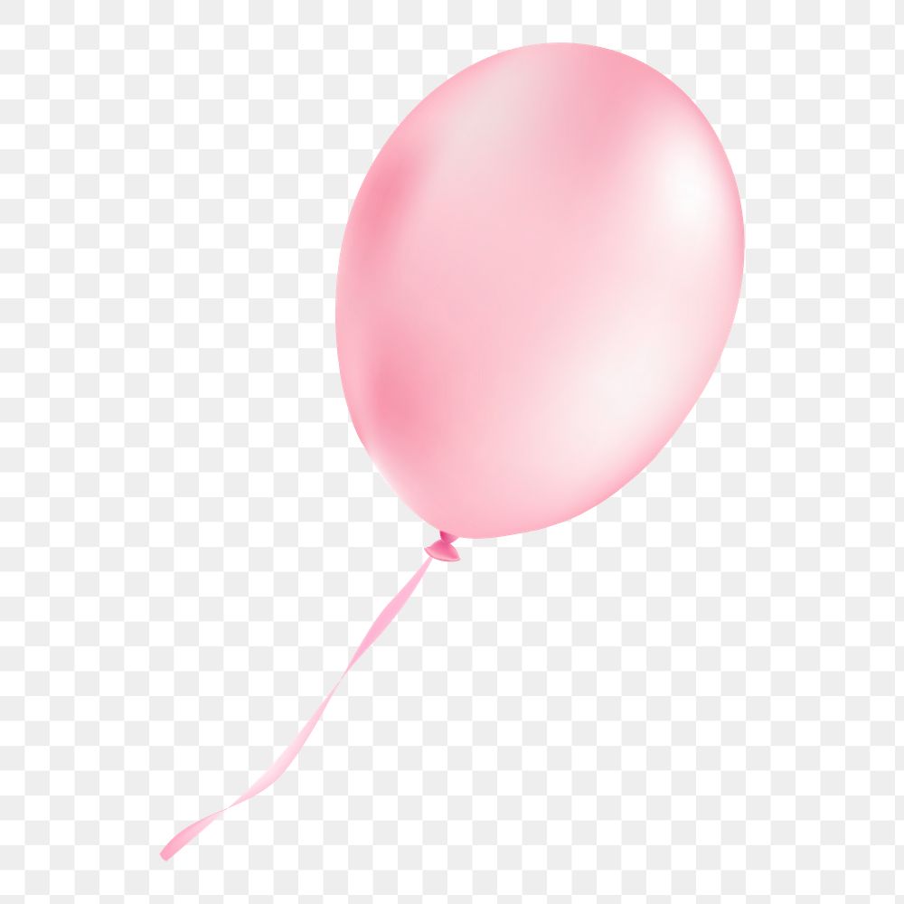 Pink balloon png sticker, transparent background