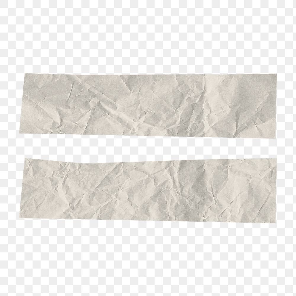 Png paper craft equal sign sticker on transparent background