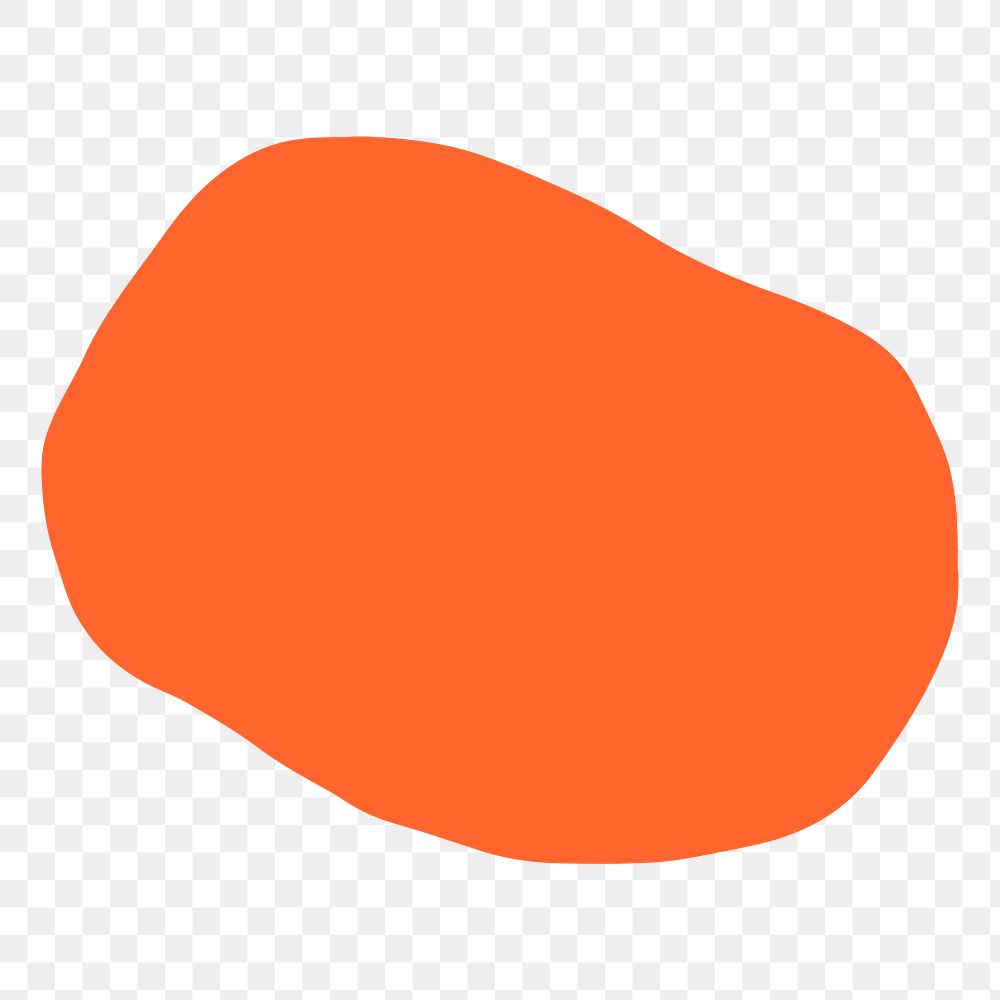 Abstract orange shape png clipart, transparent background