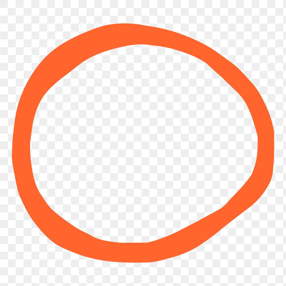 Orange circle png frame, transparent background 