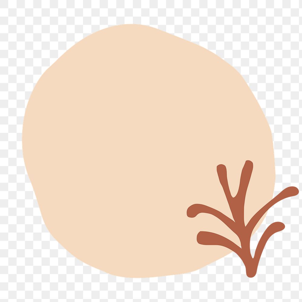 Botanical badge png, transparent background