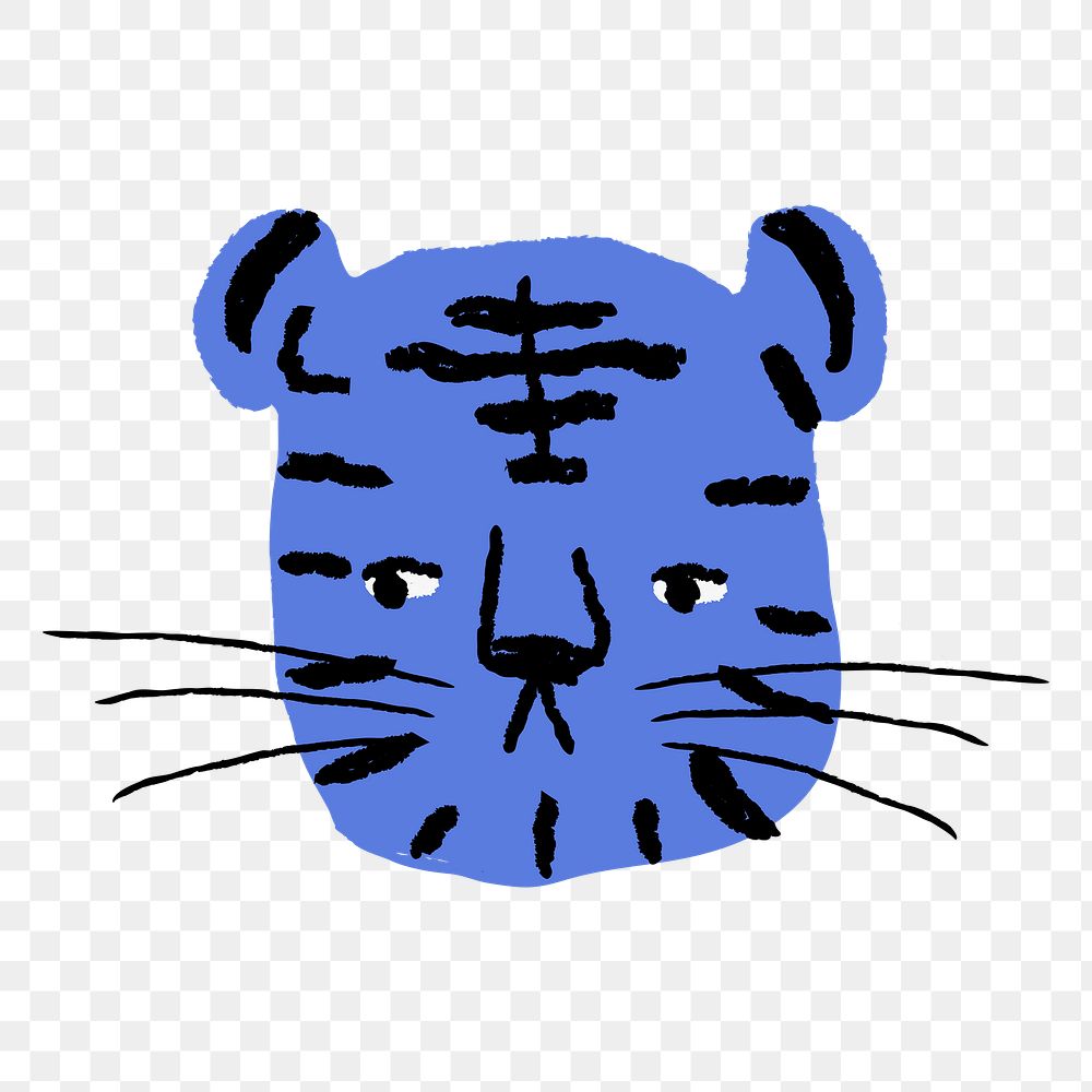 Funky tiger png, animal doodle sticker, 2022 Chinese horoscope