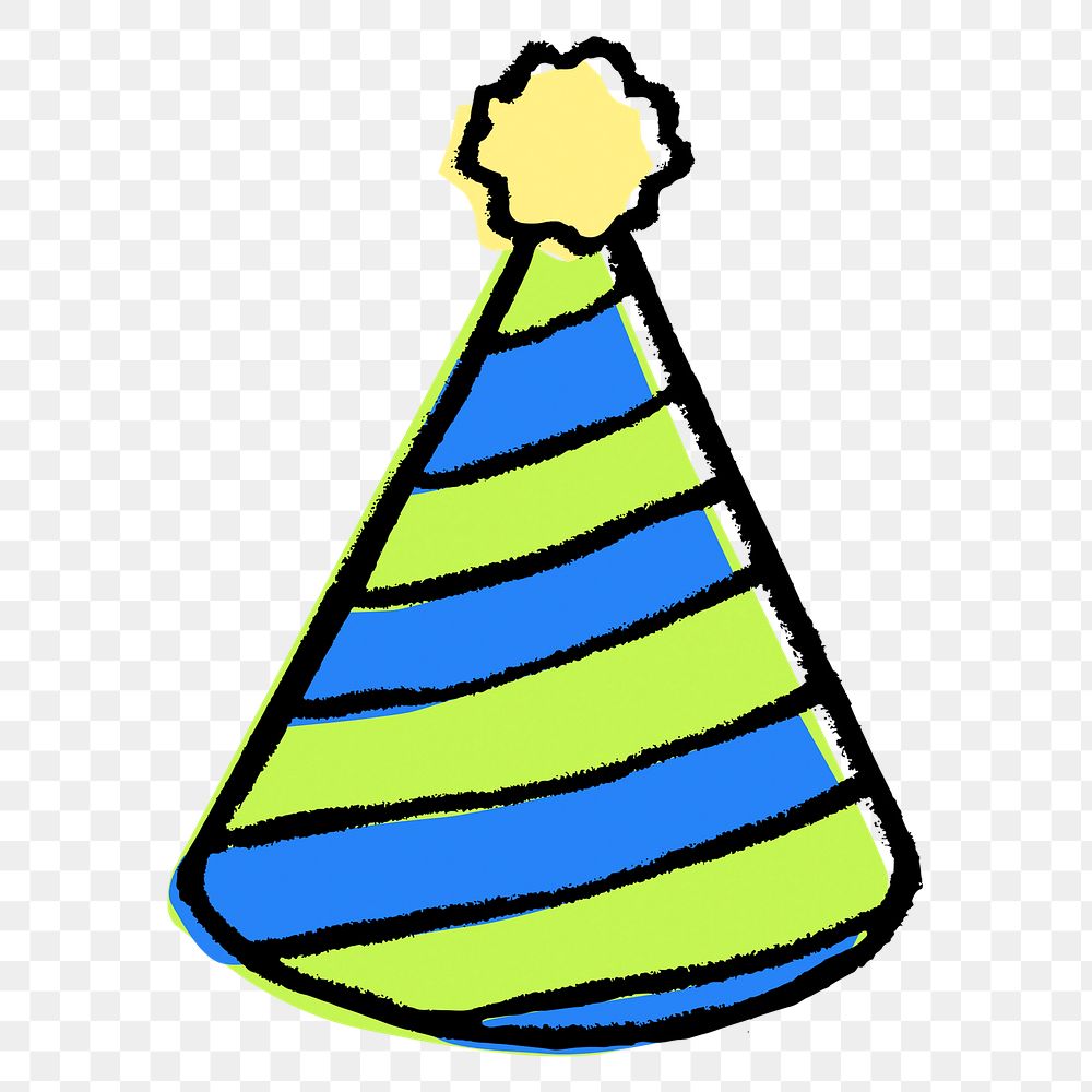 Party hat png sticker, birthday party graphic on transparent background
