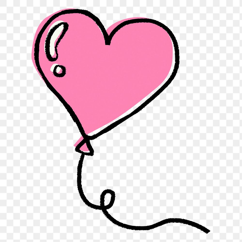 Heart balloon png sticker, Valentine's celebration graphic