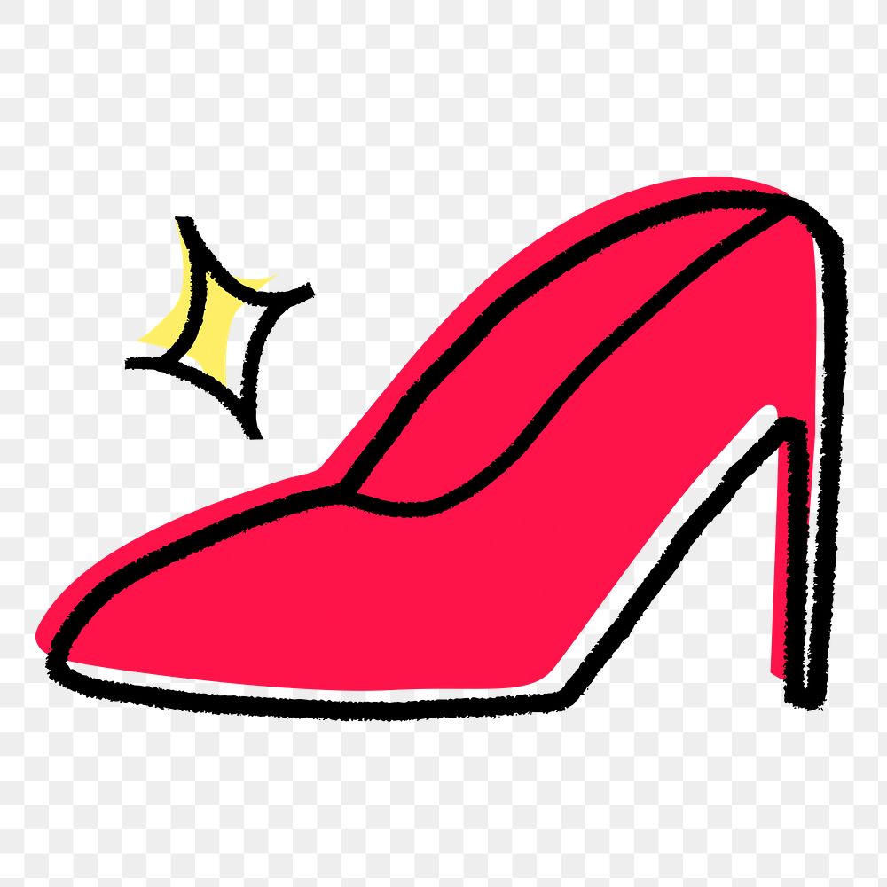 Red high heels png sticker, shoes doodle, feminine design