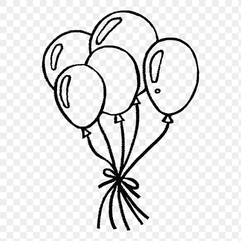 Floating balloons png sticker, festive party graphic on transparent background