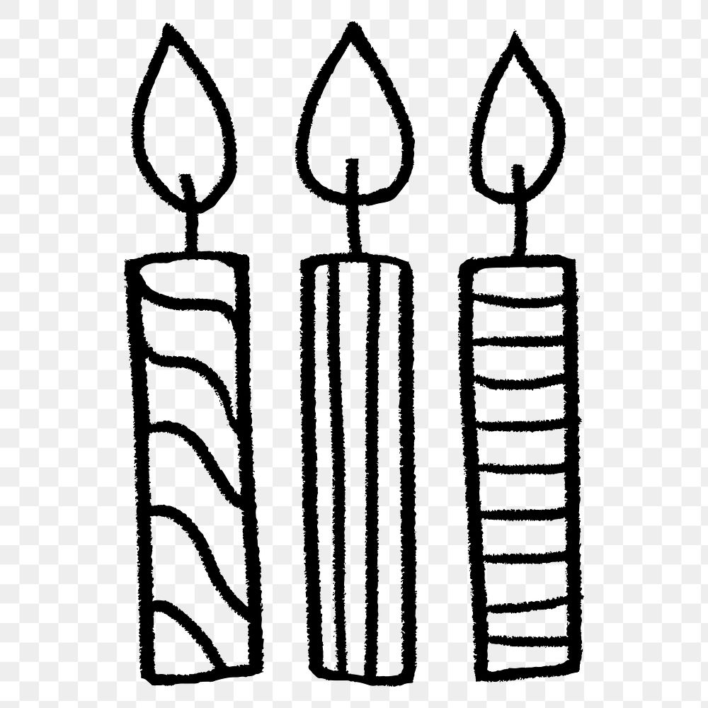 Lit candles png sticker, birthday celebration graphic on transparent background