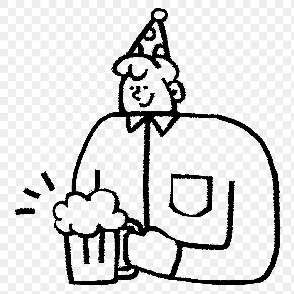 Man png holding beer glass, festive party character illustration on transparent background