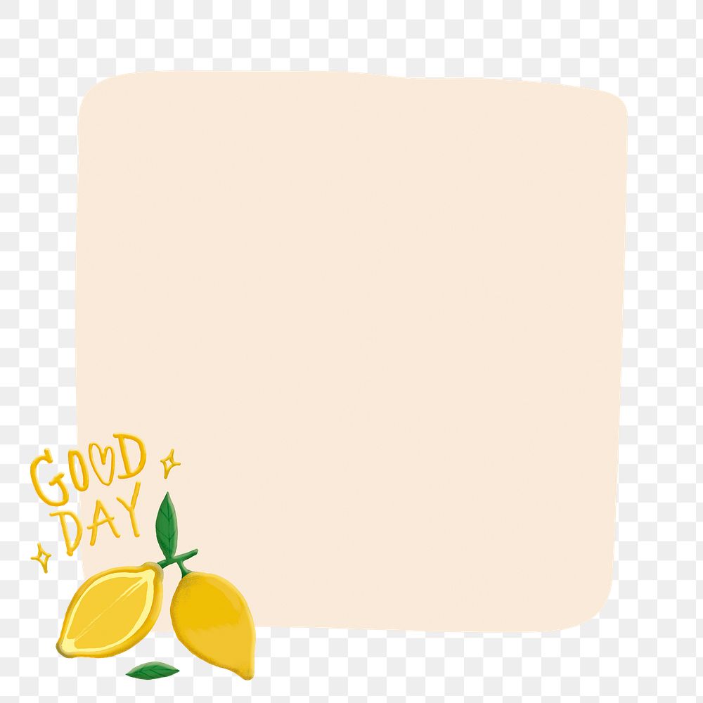 Png good day text frame design, transparent