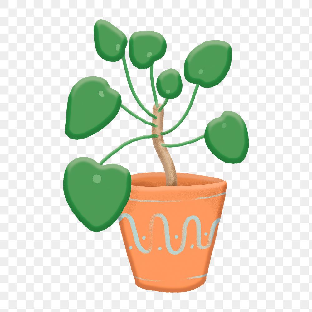 Png plant sticker, cute emoji collage element, transparent background