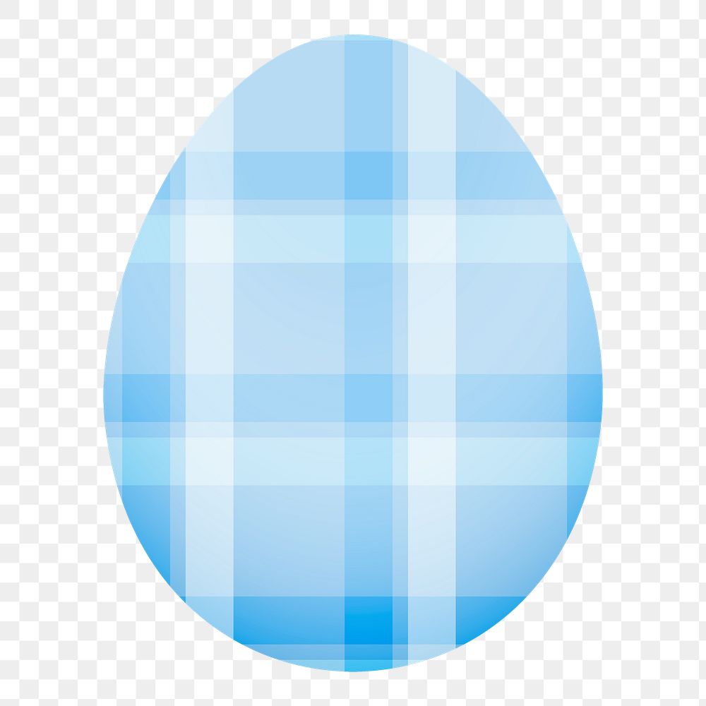 Easter egg png sticker, blue pattern on transparent background