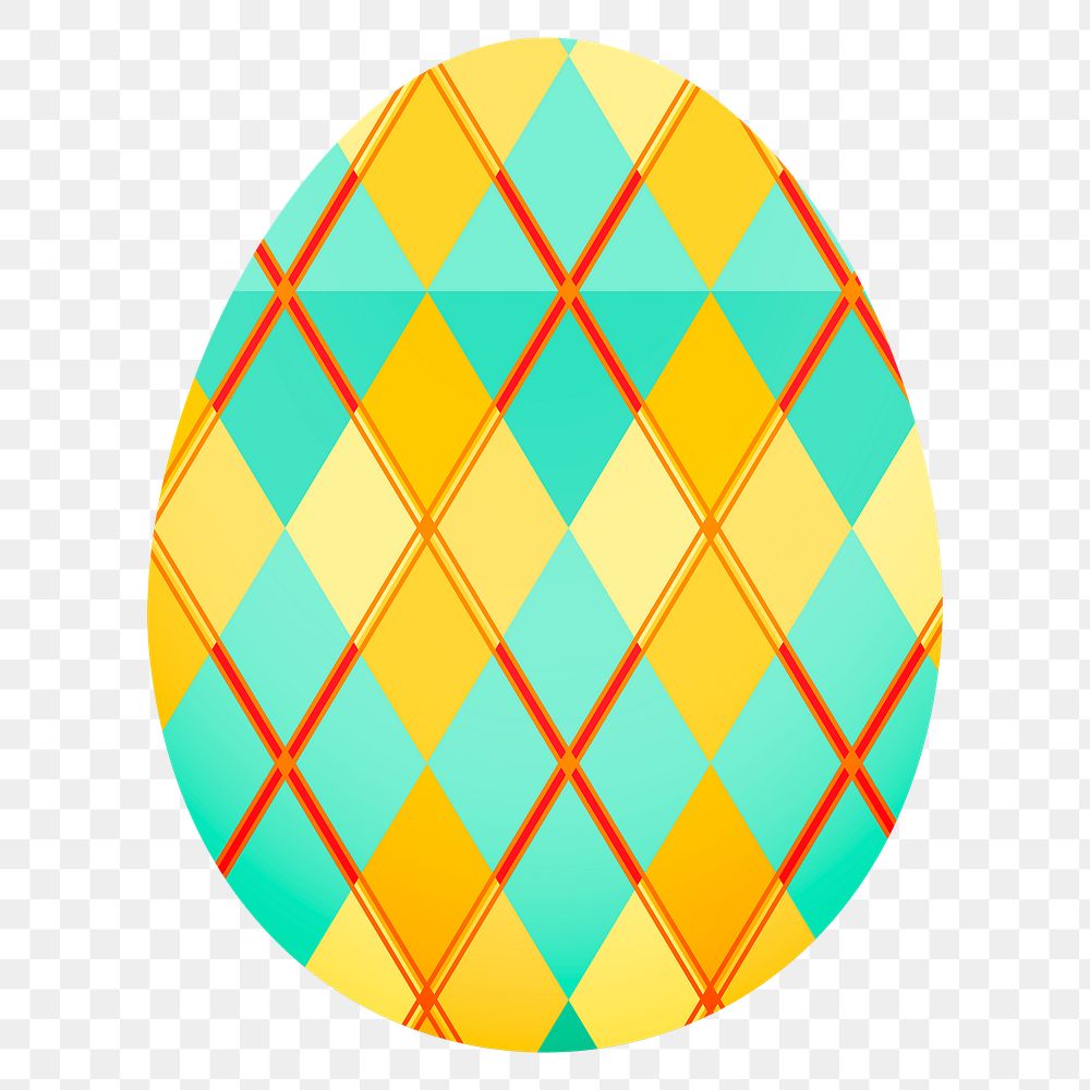 Festive png Easter egg sticker, abstract pattern design on transparent background