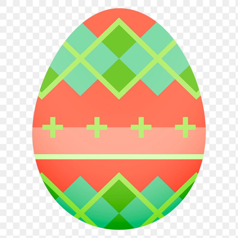 Abstract png Easter egg sticker, festive pattern design on transparent background