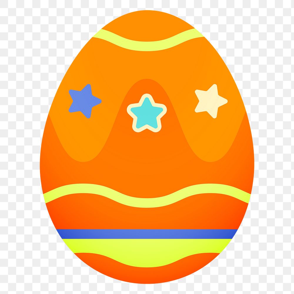 Cute Easter egg png sticker, orange pattern design