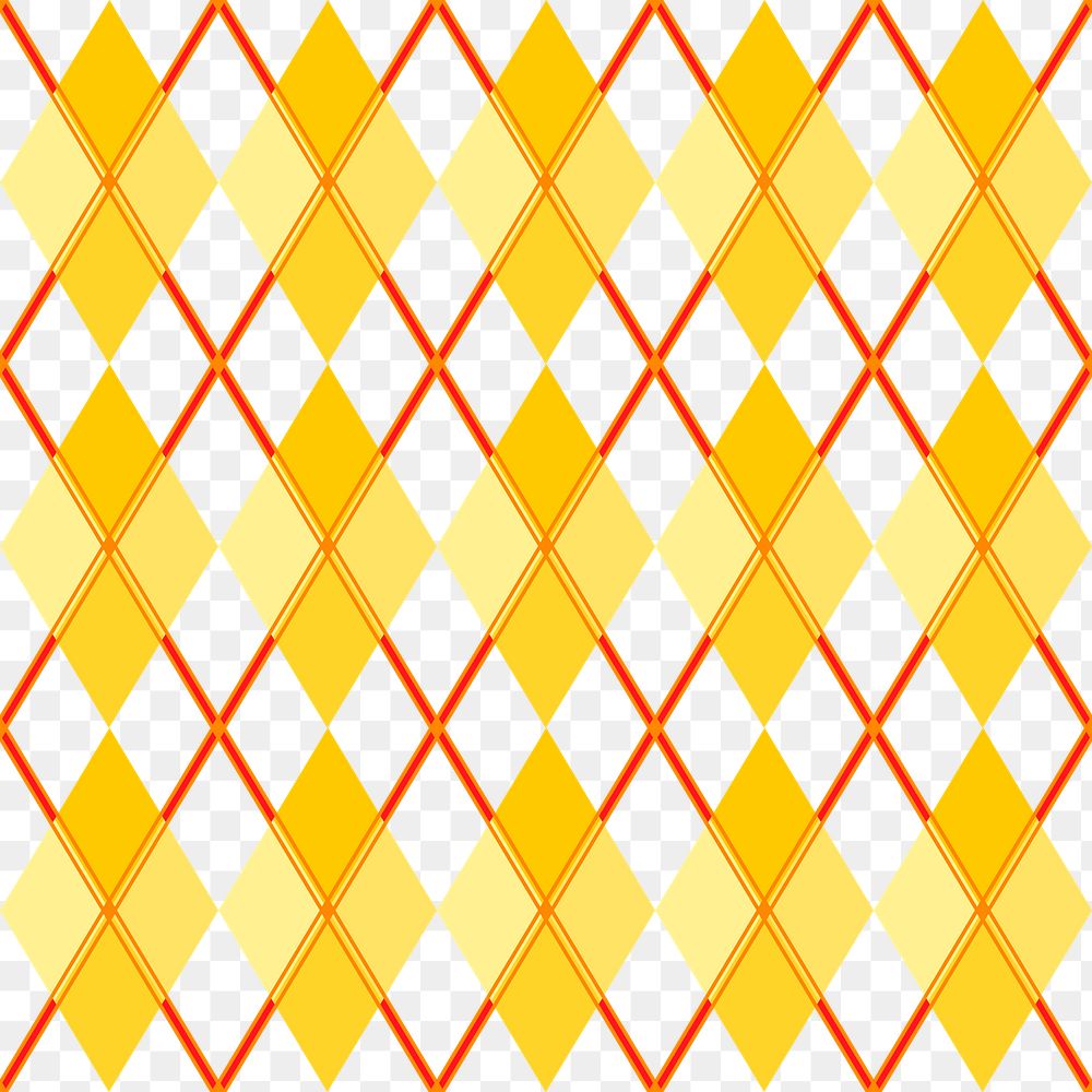 Rhombus png pattern, transparent background, abstract yellow