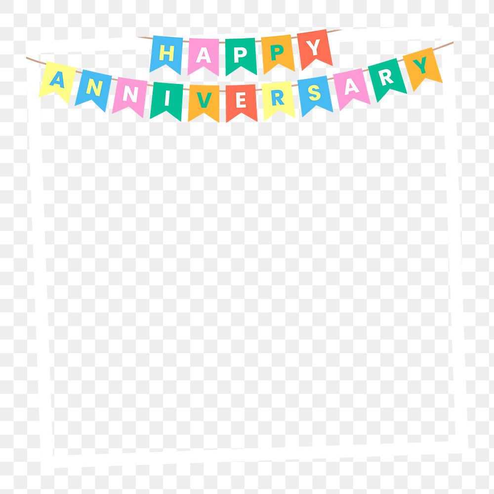 Colorful birthday png decoration frame, transparent background
