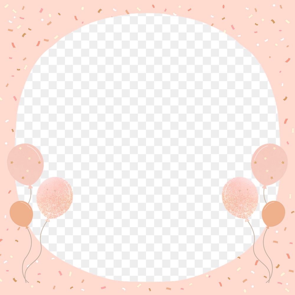 Pink balloons png frame background, party design
