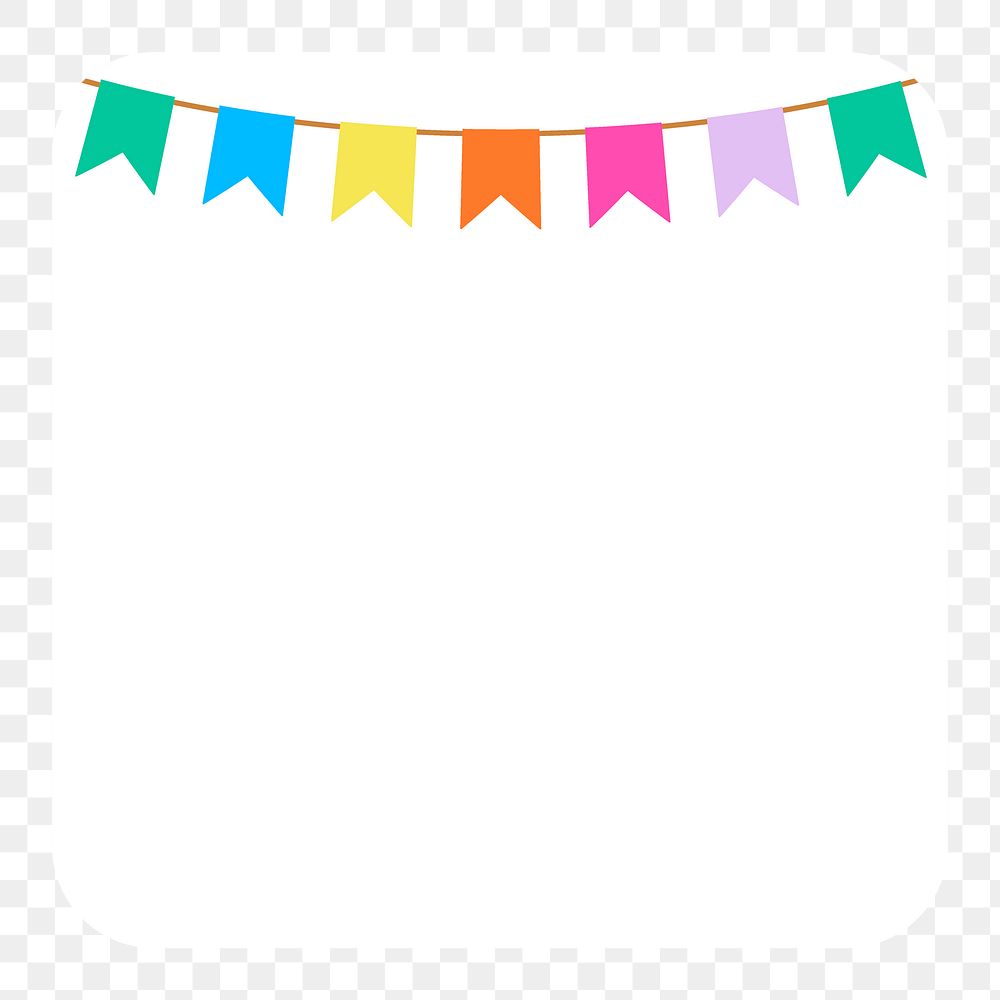 Colorful png party decoration frame, transparent background