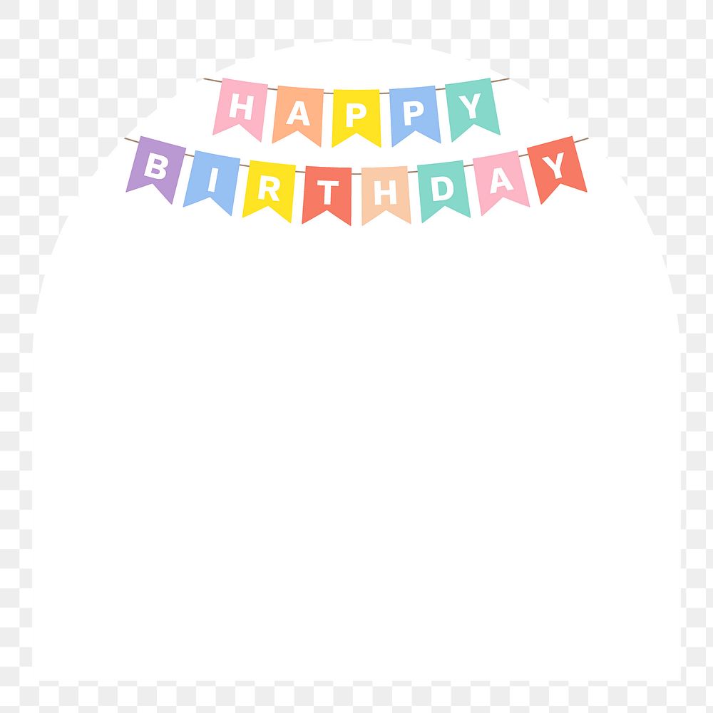 Birthday banner png frame background, celebration design