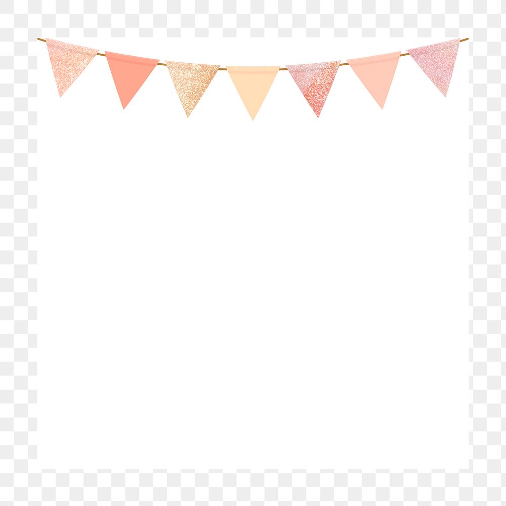 Png pastel party flag frame background, celebration design