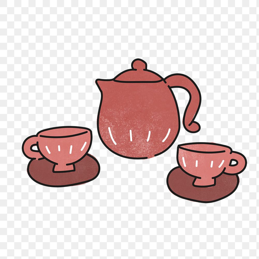 Tea pot png clipart, home decor illustration transparent background