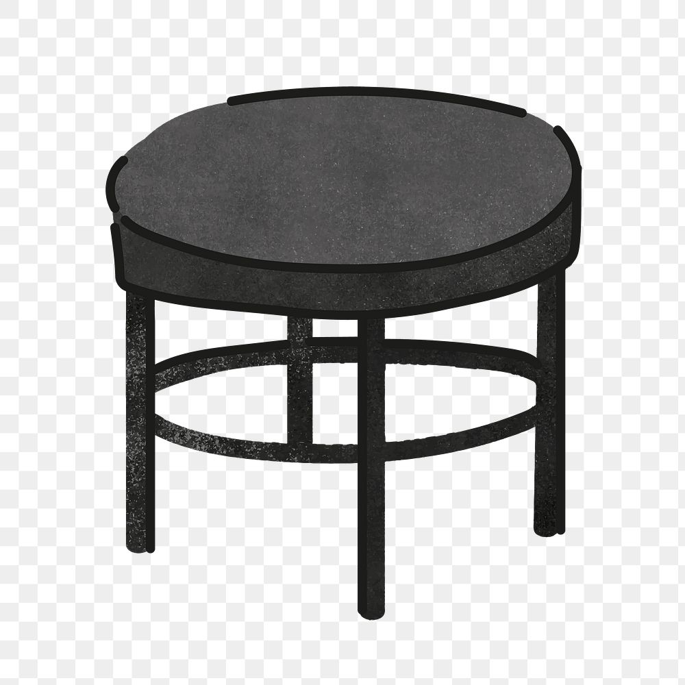 Black table png sticker, furniture & home decor illustration, transparent background