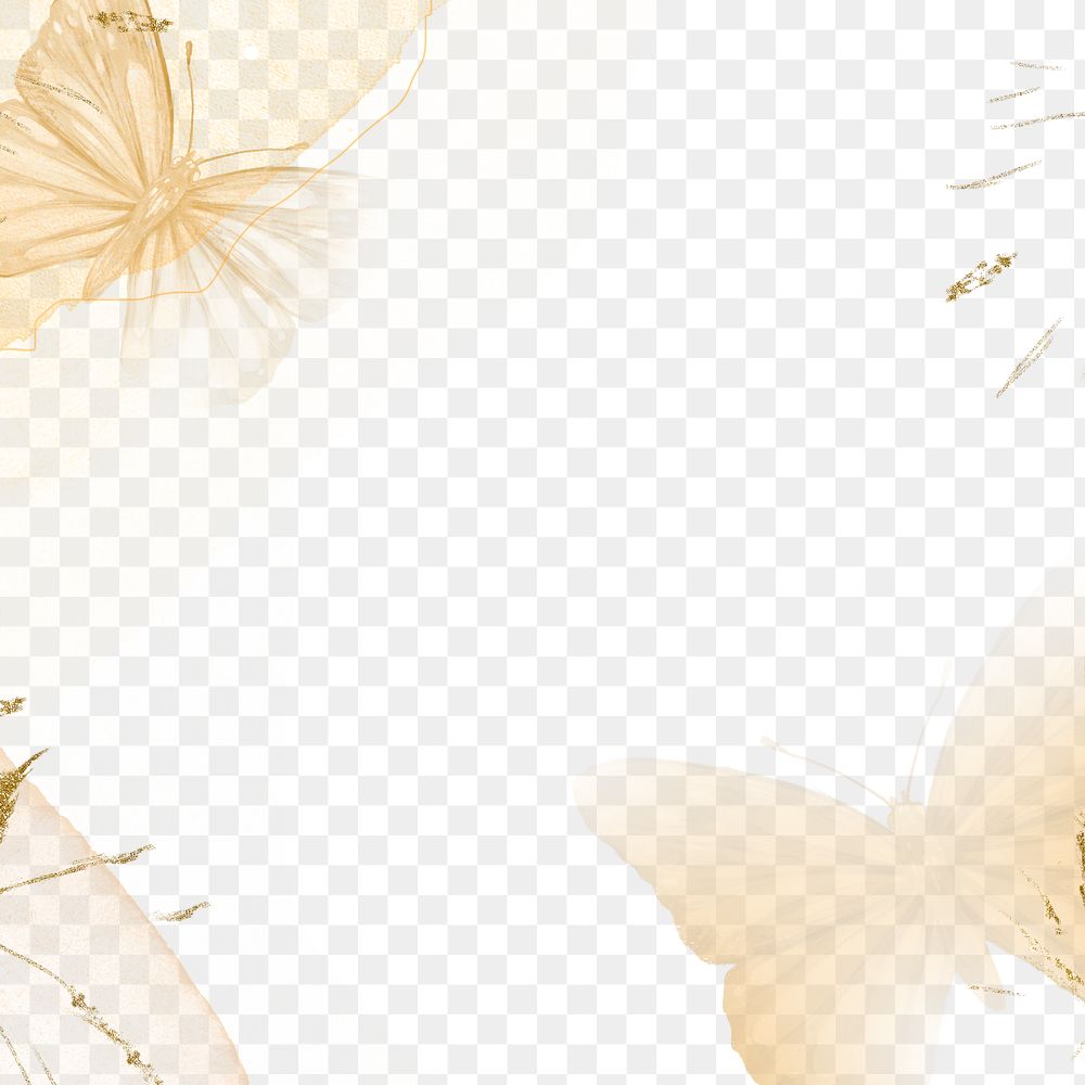 Butterfly png border frame, aesthetic transparent design