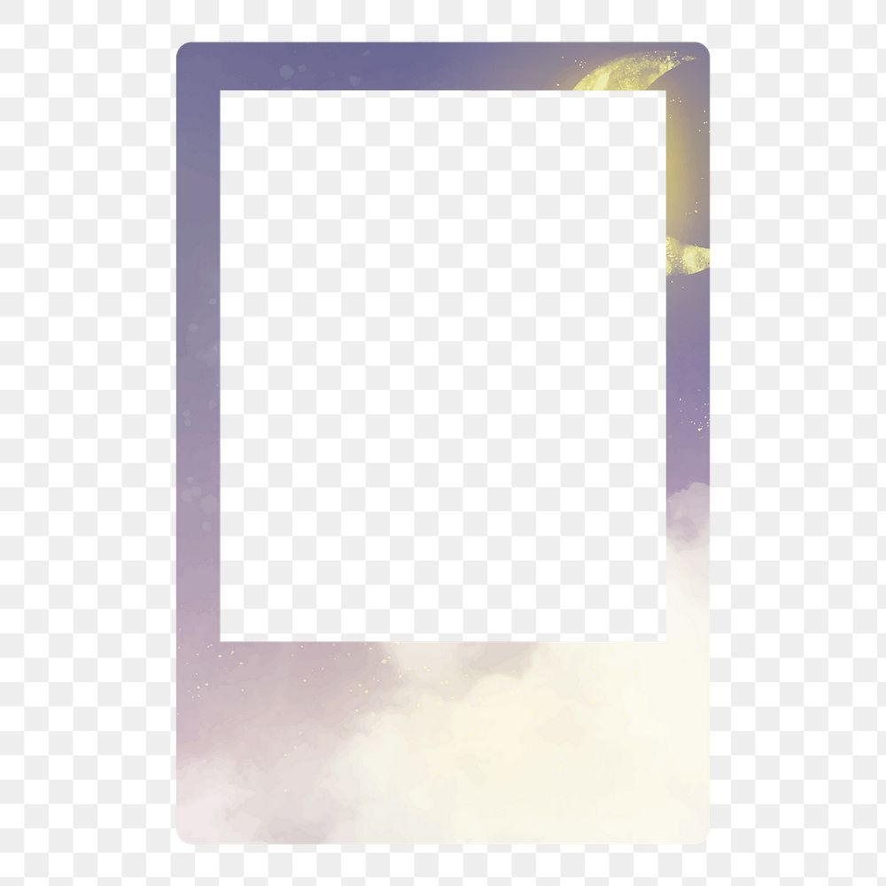 Aesthetic png instant photo frame, transparent design
