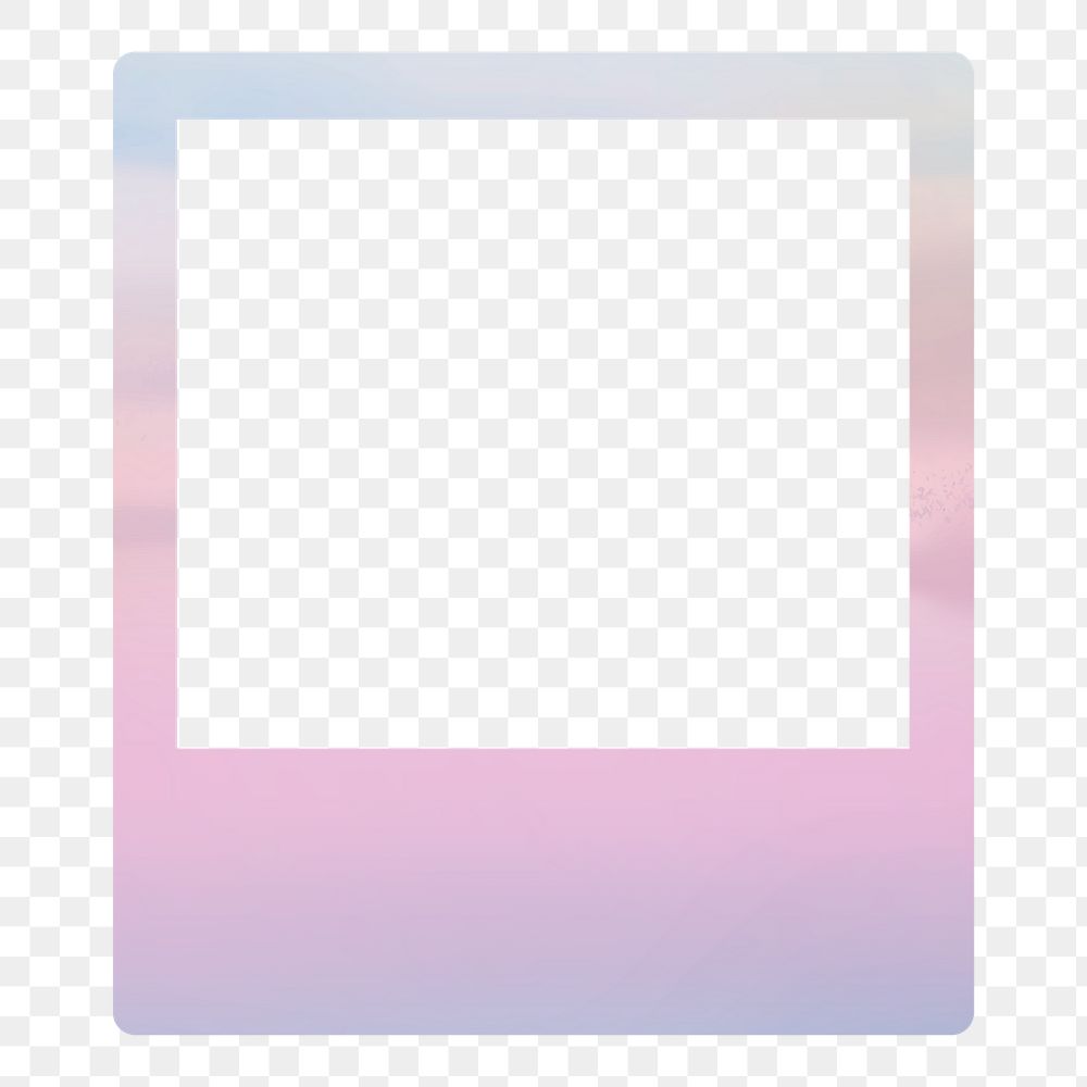 Purple aesthetic png instant photo frame, transparent design