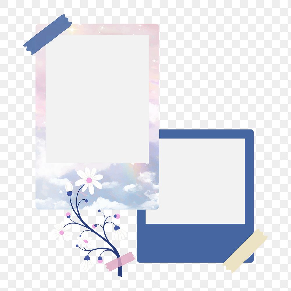 Pastel png moodboard frame sticker, transparent background
