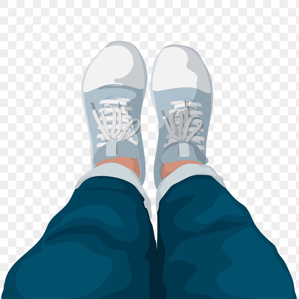 Blue shoes png sticker, cute illustration, transparent background
