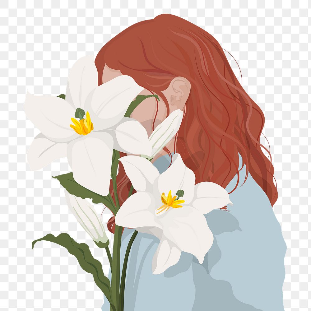 Lily woman png sticker, transparent background