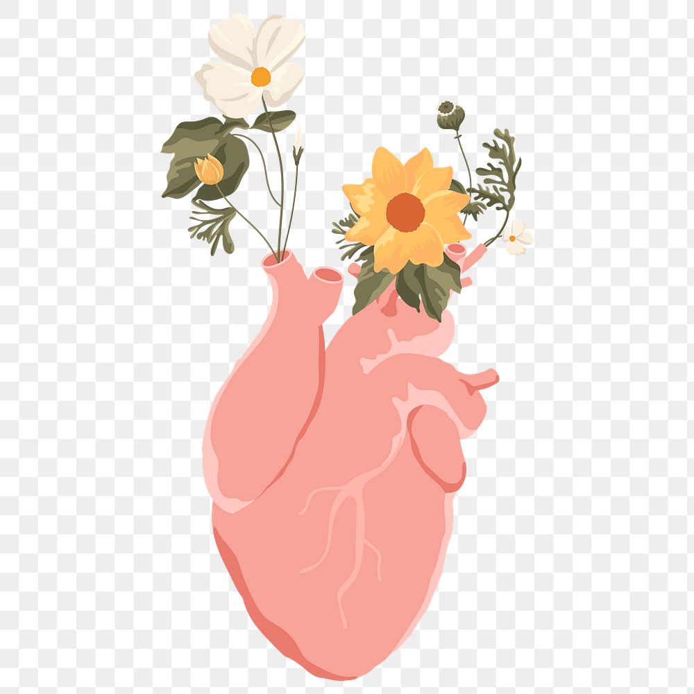 Beautiful heart png sticker, transparent background
