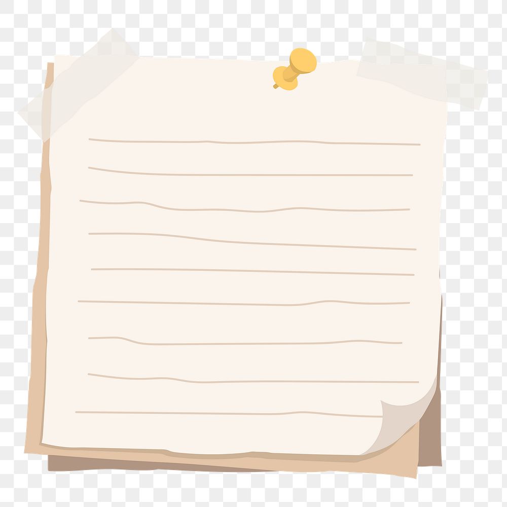 Note paper png sticker, transparent background