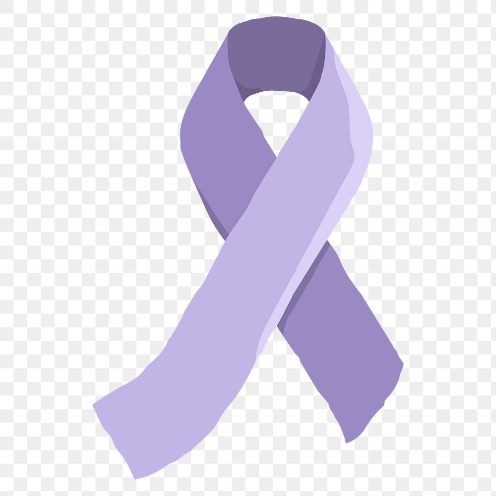 Purple ribbon png sticker, transparent background