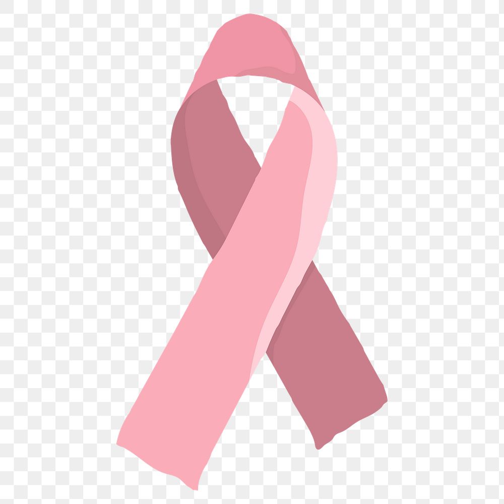 Pink ribbon png sticker, transparent background