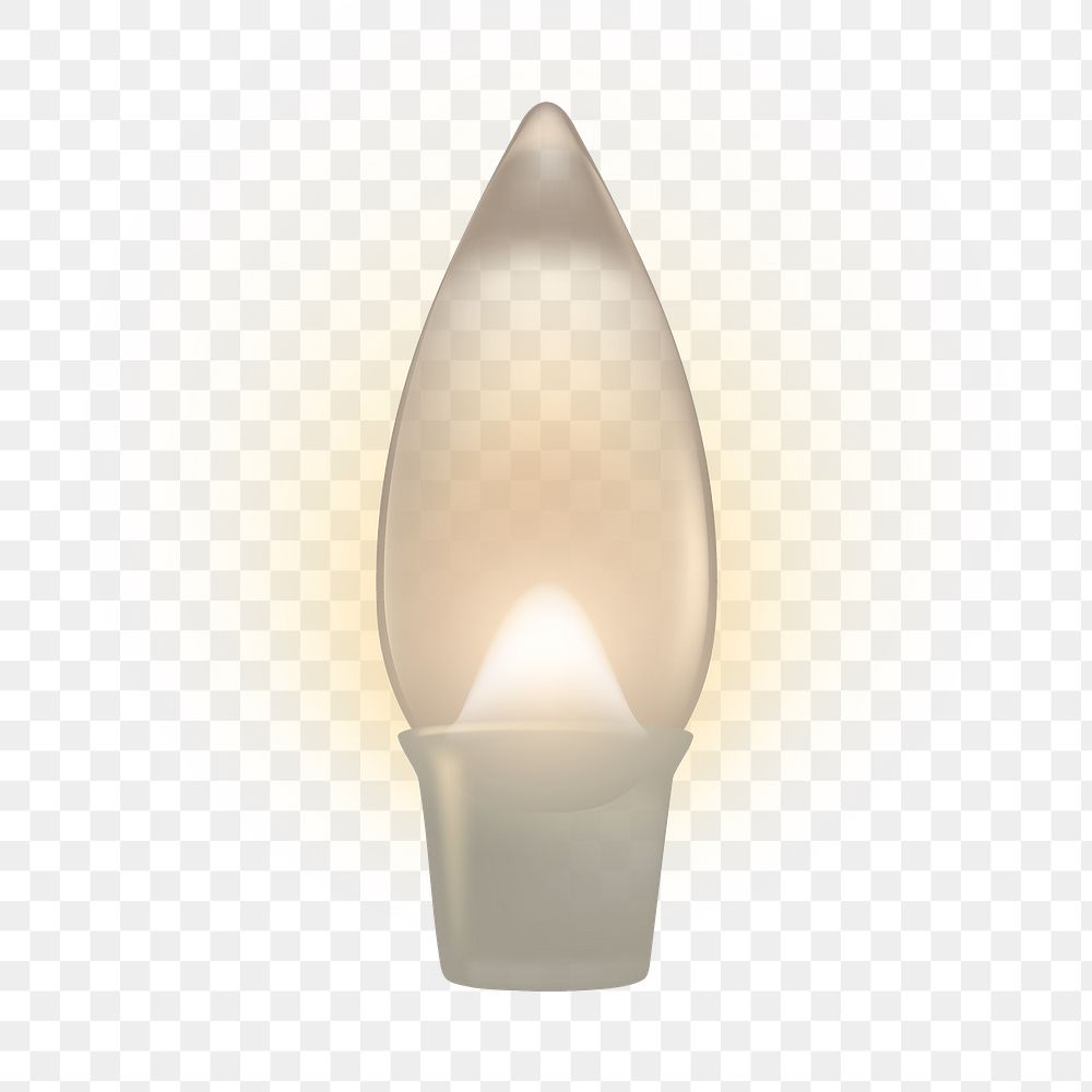 Png white light bulb sticker, candle LED, transparent background