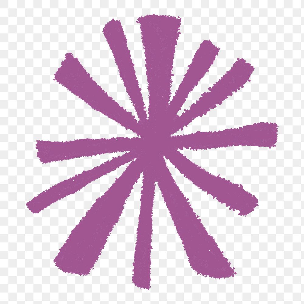 Asterisk png clipart, crayon design, transparent background